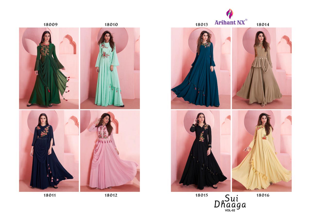 Sui Dhaga Vol-2 Arihant Nx Semi Georgerre Long Kurta Sui Dhaga Vol-2 Arihant Nx Semi Georgerre Long Kurta